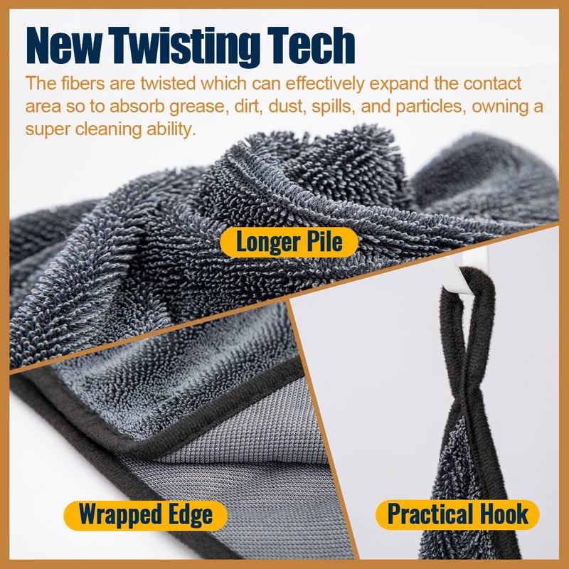 Airlab Microfiber Drying Towels for Cars Wash Lint-Free Streak-Free Super Absorbent Ultra Soft Auto Detailing Supplies 16 x 24 Inches  Pack of 2 - Image 2